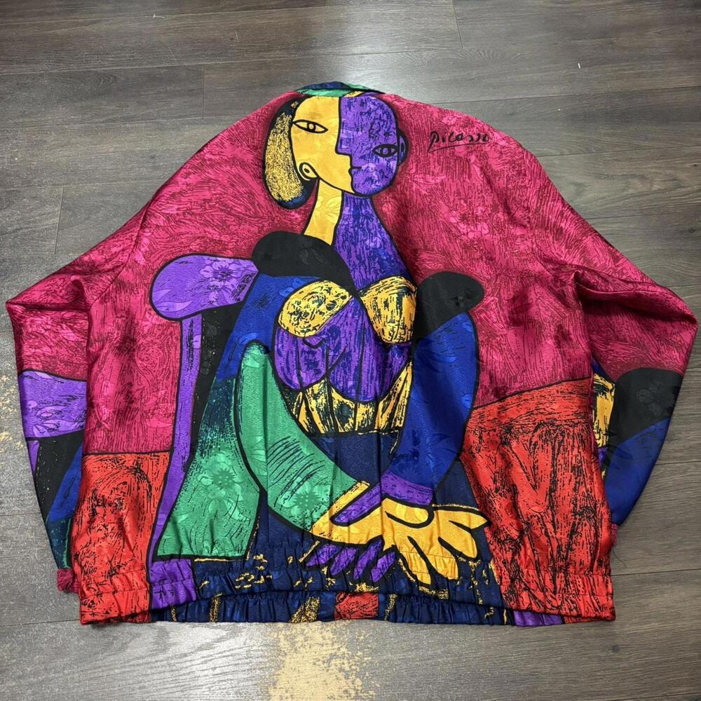 Vintage all over print Picasso button up blazer style shirt - Picture 4 of 6
